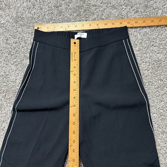 Babaton Black Slim-Fit Trousers W/ White Side Stripe Elastic Waist Womens Size S - Picture 8 of 12
